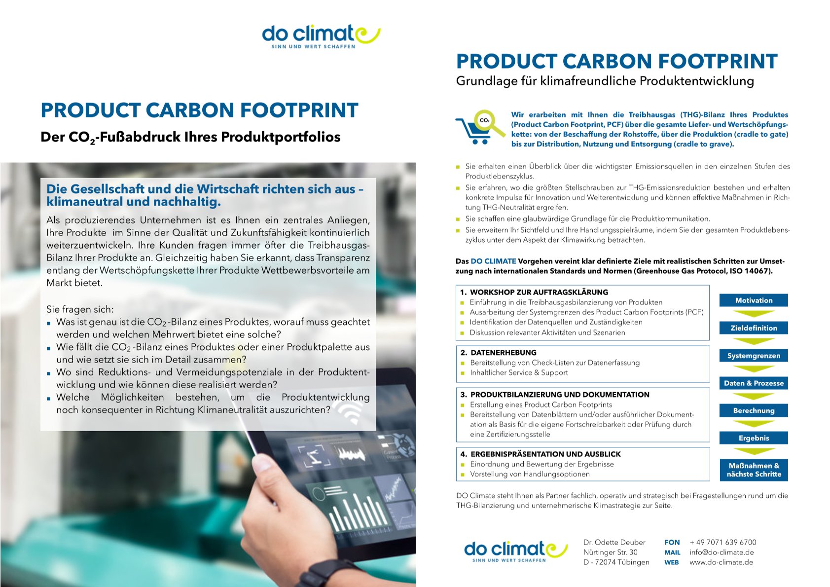 Product sheet on the product carbon footprint 