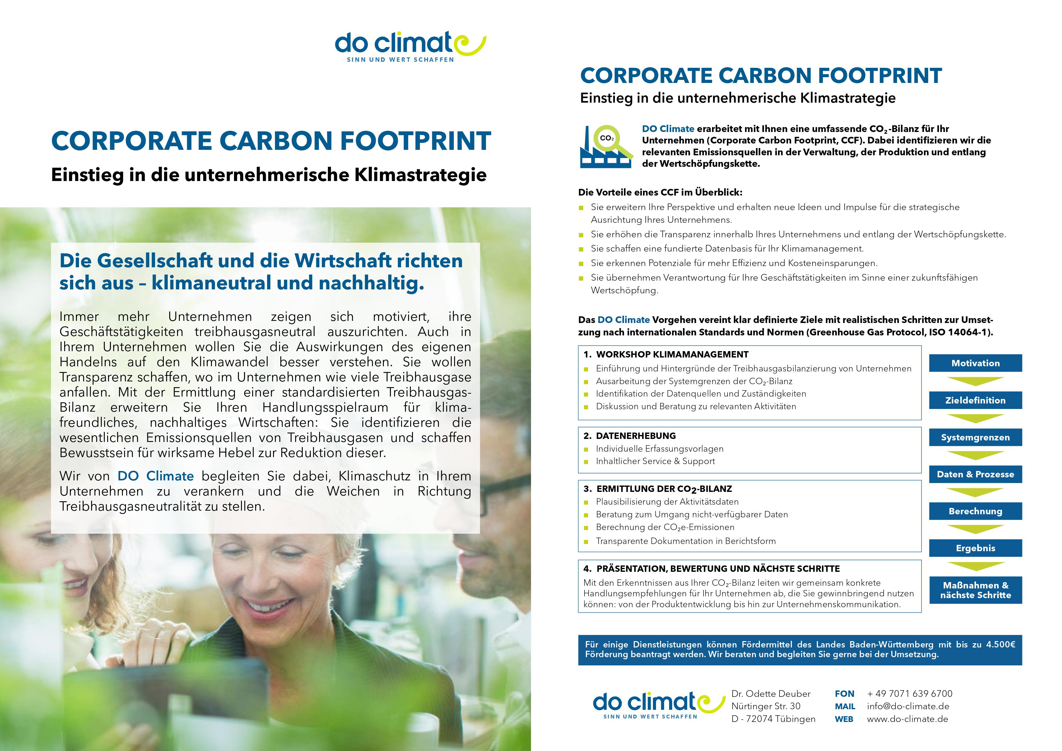 Ficha de producto sobre la huella de carbono de las empresas