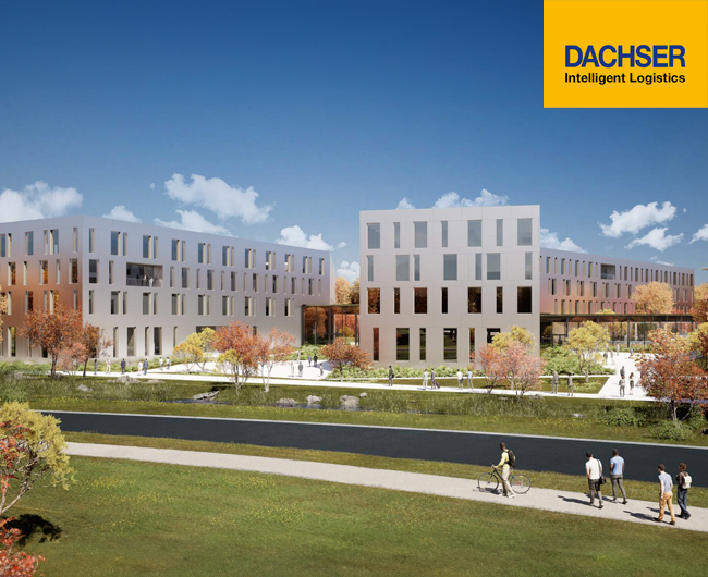 Logistikcampus von DACHSER mit zentralem Eisspeicher und Wärmepumpensystem