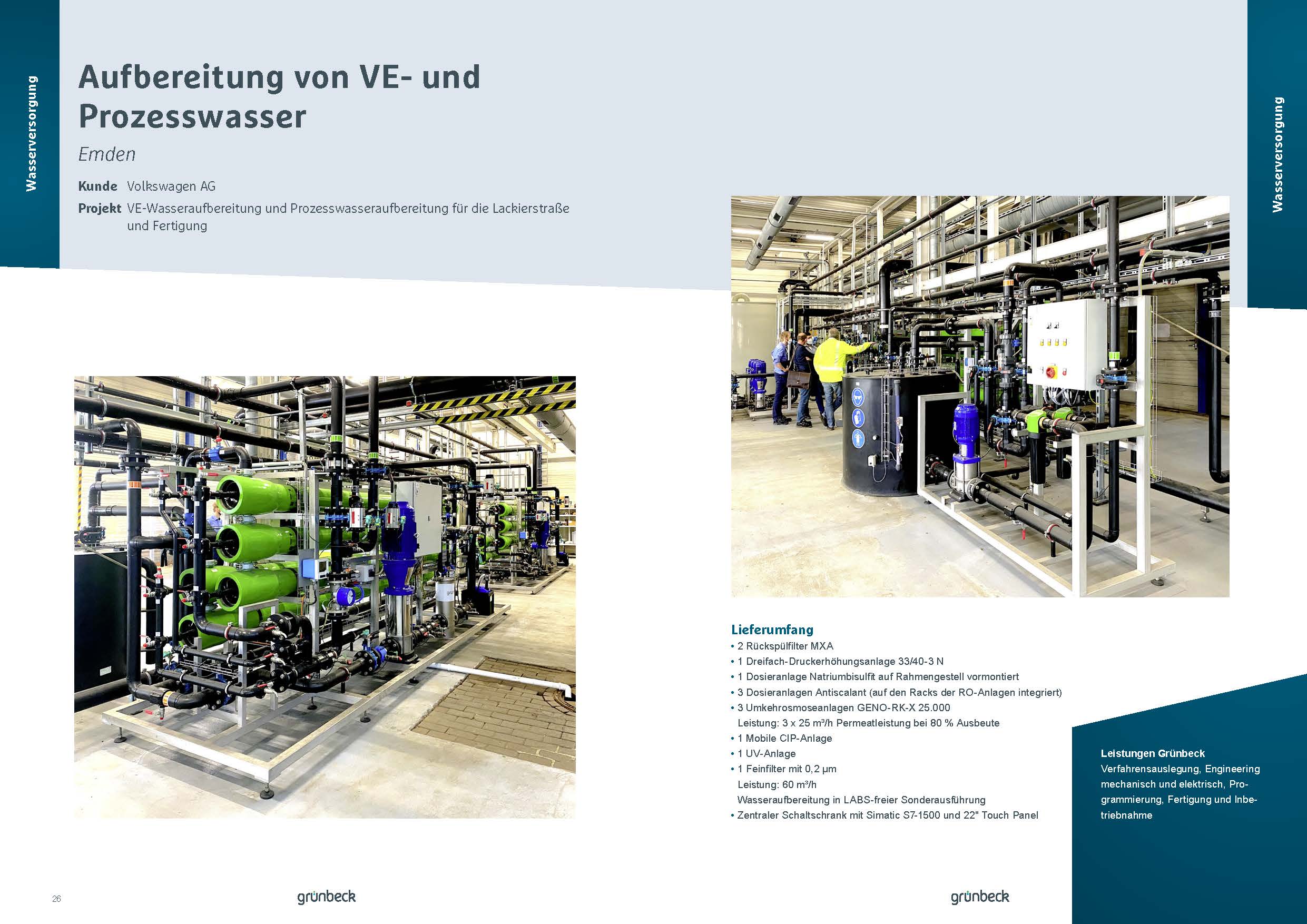 Reference process and demineralized water treatment at VW Emden