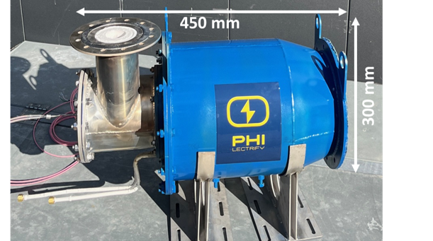 Calentador de inducción recuperativo con 40 kW de carga conectada para caudales de gases de escape orgánicos de hasta 200 Nm^3/h