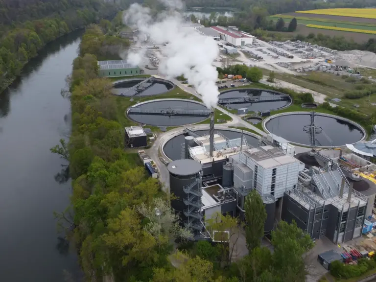 eine Luftaufnahme der Kläranlagen ZVK Steinhäule