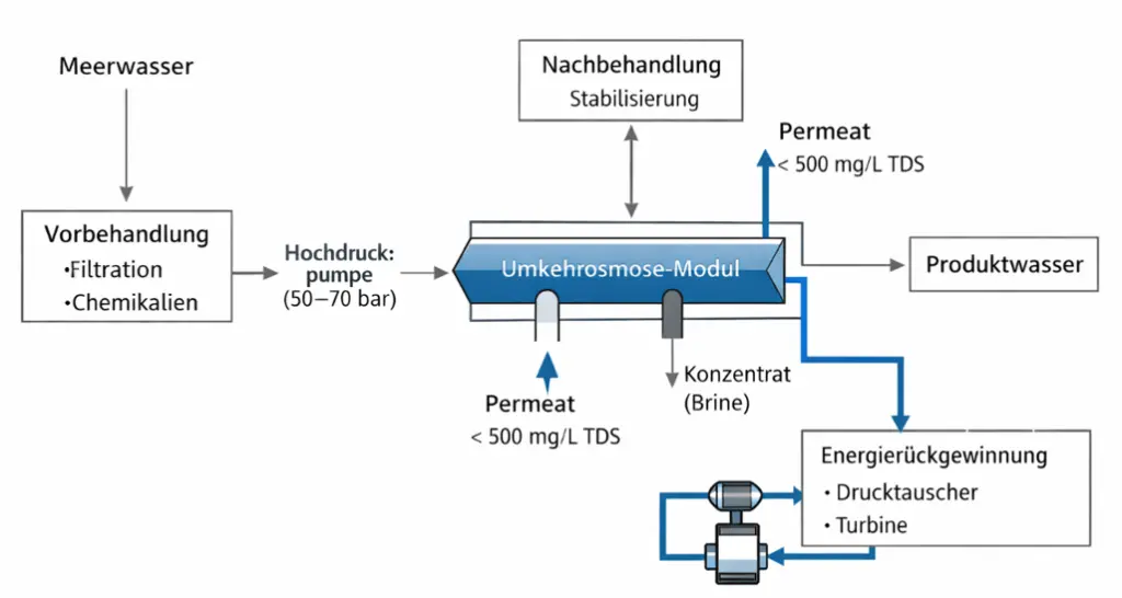 Technologie Umkehrosmose - Schaubild
